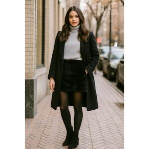 Pink Tartan Black Faux Fur Mini Skirt
